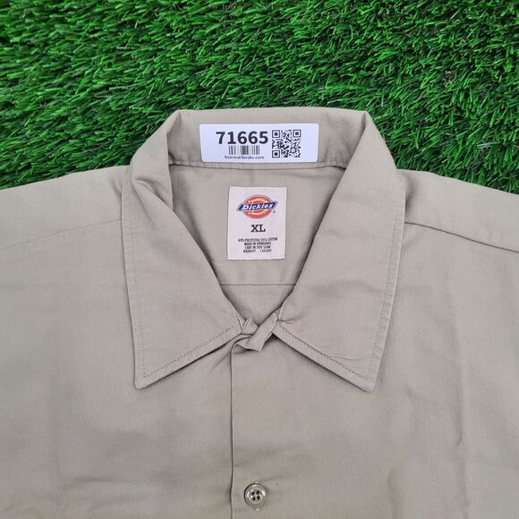 DICKIES Button Shirt XL 26x31 Tan Baggy - Picture 11 of 14